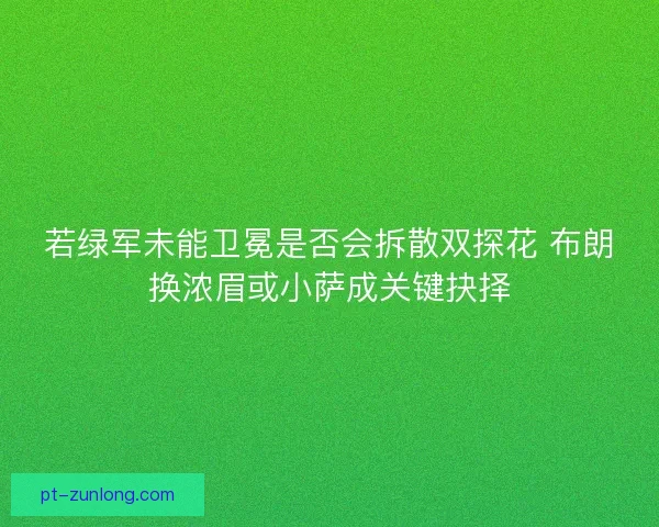 若绿军未能卫冕是否会拆散双探花 布朗换浓眉或小萨成关键抉择