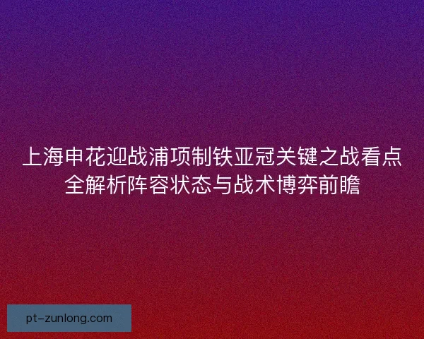 上海申花迎战浦项制铁亚冠关键之战看点全解析阵容状态与战术博弈前瞻
